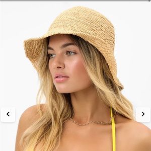 Frankies Bikinis Jax Rafia Bucket Hat XS/S